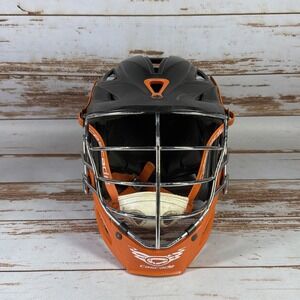 Cascade-R Lacrosse Helmet Black Orange Trim Small Chin Strap
